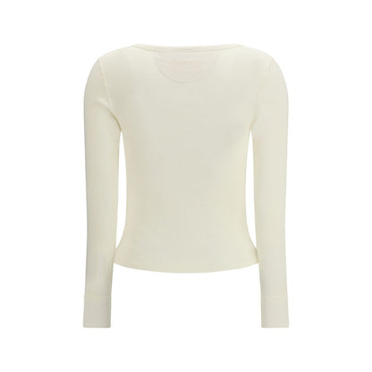 White Cotton Long Sleeve T-Shirt