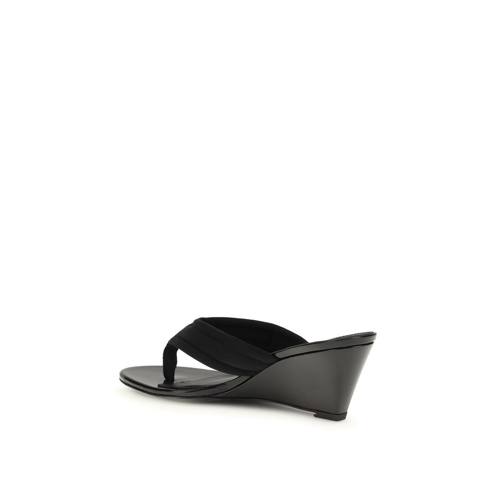 Black Polyamide Wedge Sandals