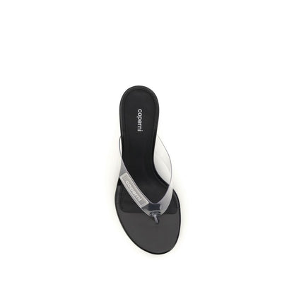 Black Pvc Flip-Flop Sandals