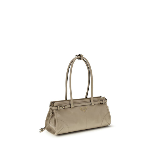 Beige Calf Leather Bos Taurus Shoulder Bag