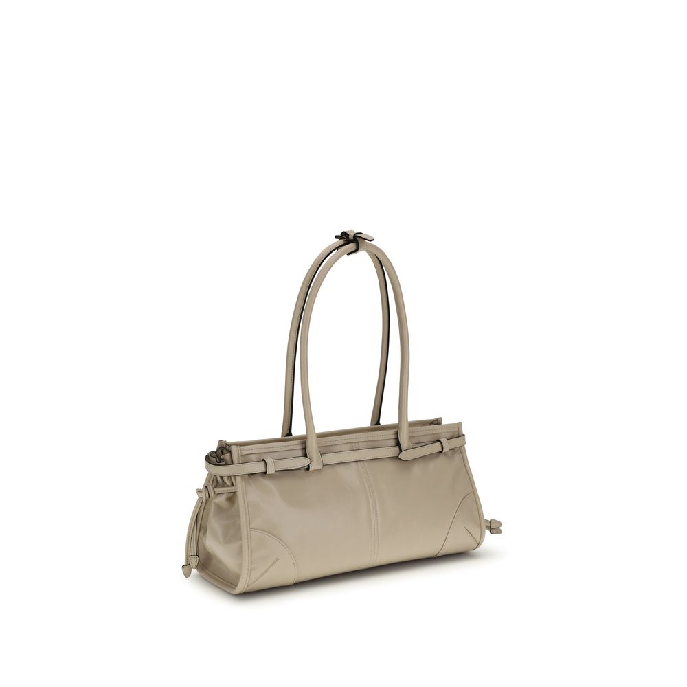 Beige Calf Leather Bos Taurus Shoulder Bag