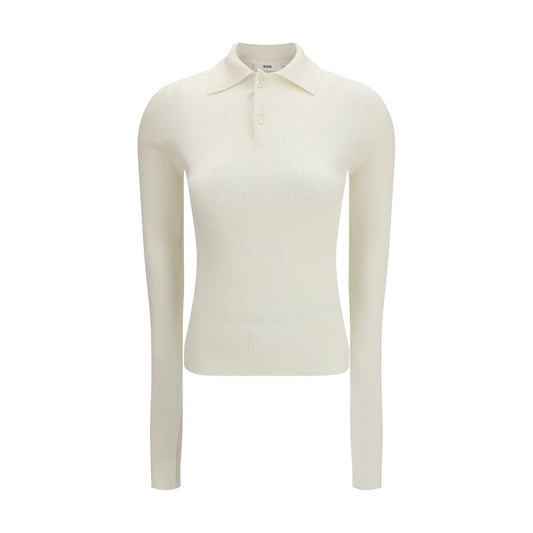 White Silk Polo Shirt