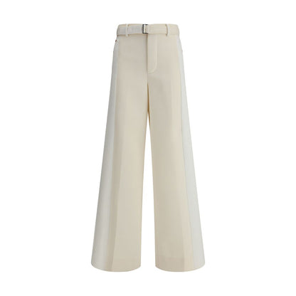 White Polyester Casual Pants