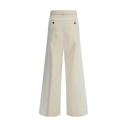 White Polyester Casual Pants