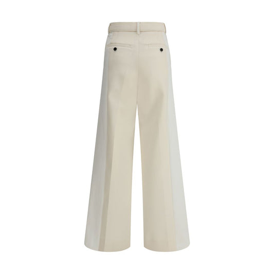 White Polyester Casual Pants