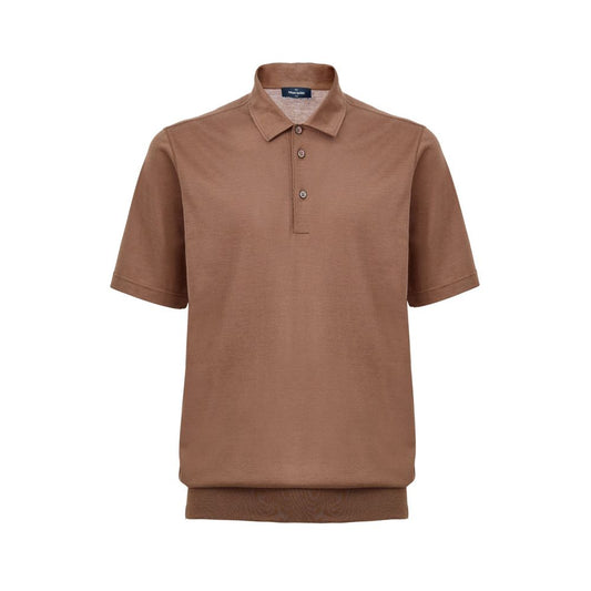 Brown Silk Polo Shirt