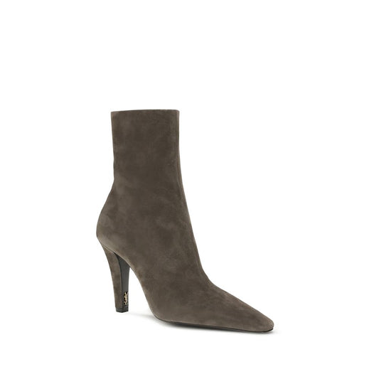 Gray Calf Leather Bos Taurus Ankle Boots