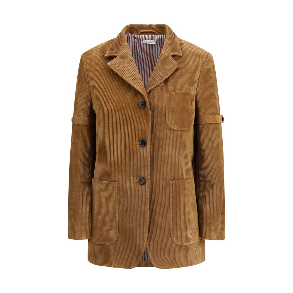 Beige Calf Leather Bos Taurus Coat