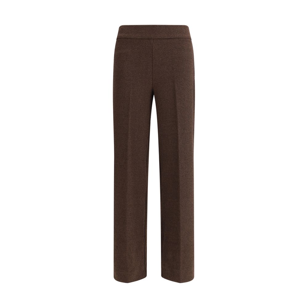 Brown Polyester Casual Pants