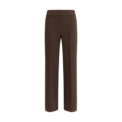 Brown Polyester Casual Pants
