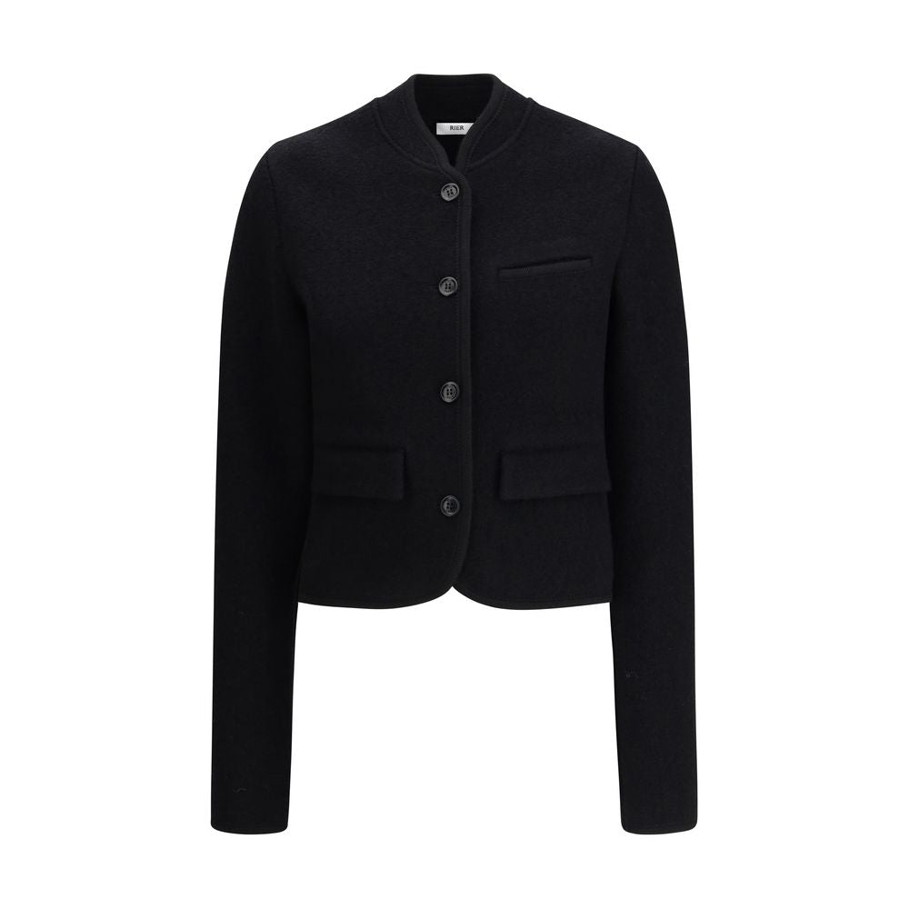 Black Fleece Wool Coat