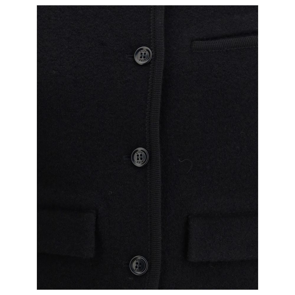 Black Fleece Wool Coat