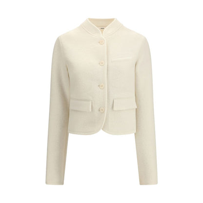 White Fleece Wool Coat