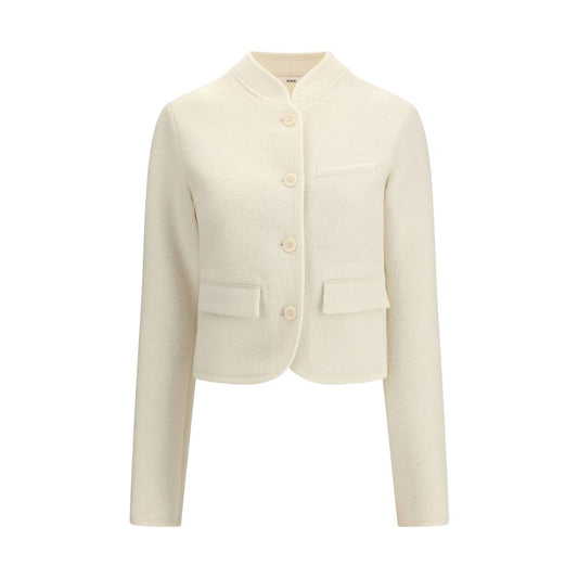 White Fleece Wool Coat