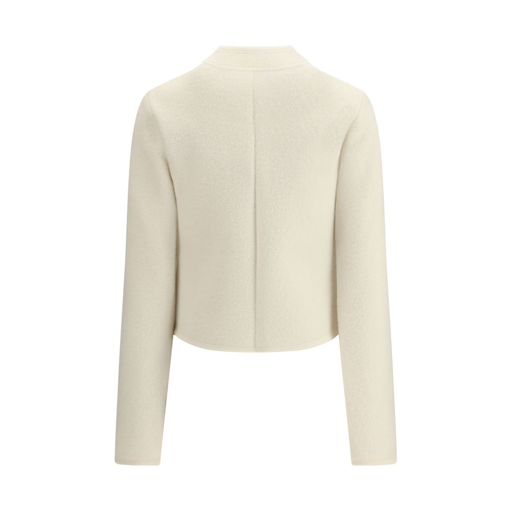 White Fleece Wool Coat