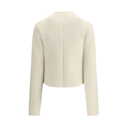 White Fleece Wool Coat