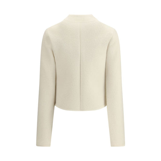 White Fleece Wool Coat