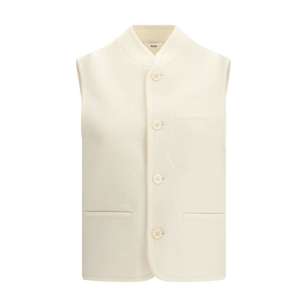 White Fleece Wool Sleveless Jacket