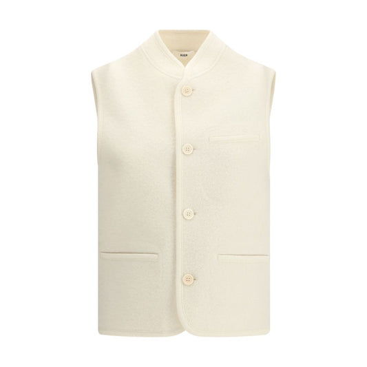 White Fleece Wool Sleveless Jacket