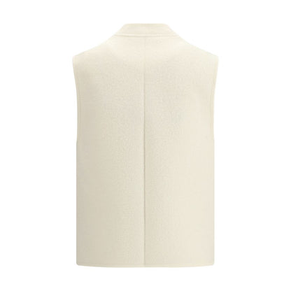 White Fleece Wool Sleveless Jacket