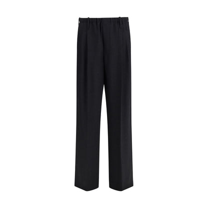 Black Fleece Wool Casual Pants