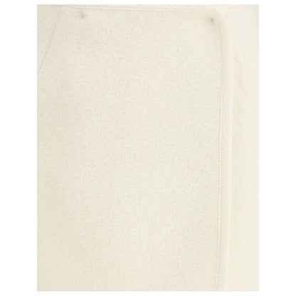 White Fleece Wool Mini Skirt