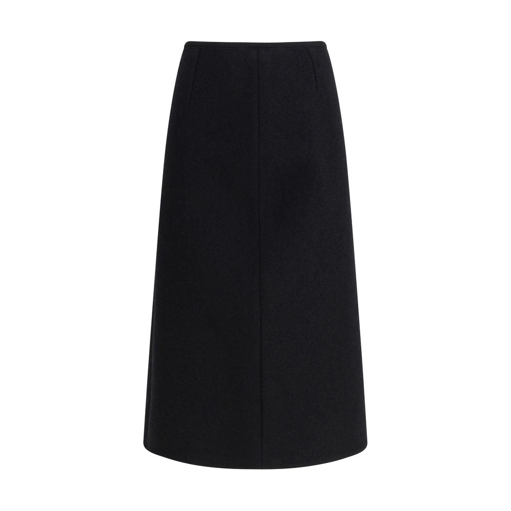 Black Fleece Wool Skirt