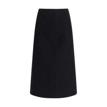 Black Fleece Wool Skirt