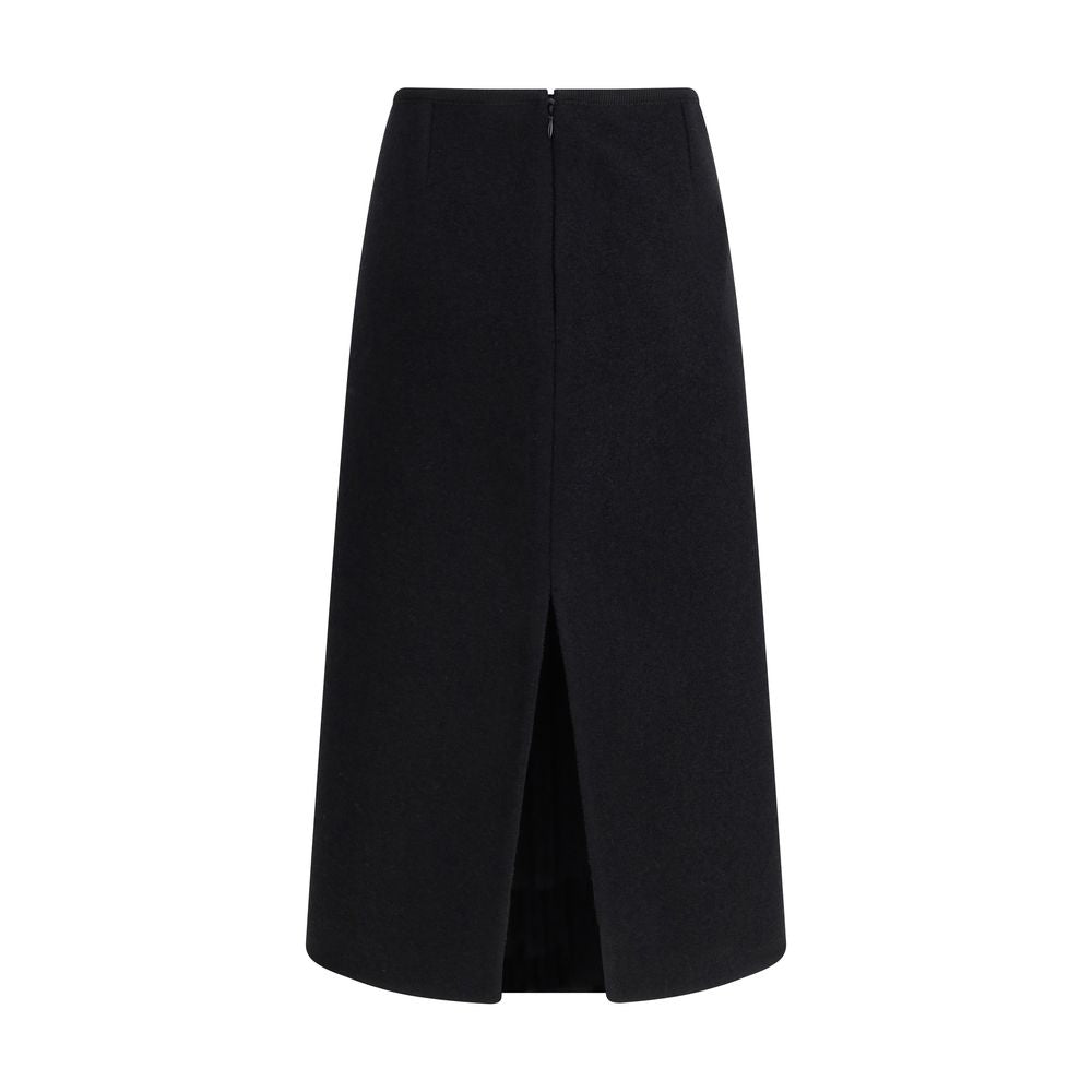 Black Fleece Wool Skirt
