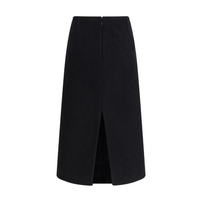 Black Fleece Wool Skirt