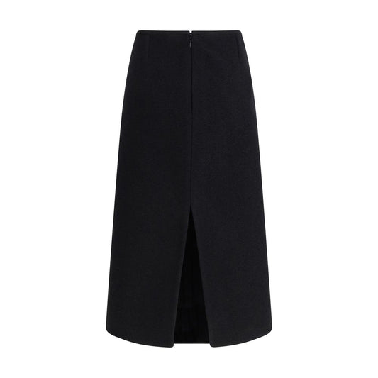 Black Fleece Wool Skirt