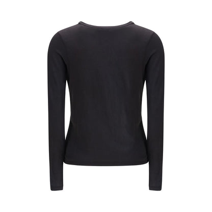 Black Cotton Long Sleeve T-Shirt