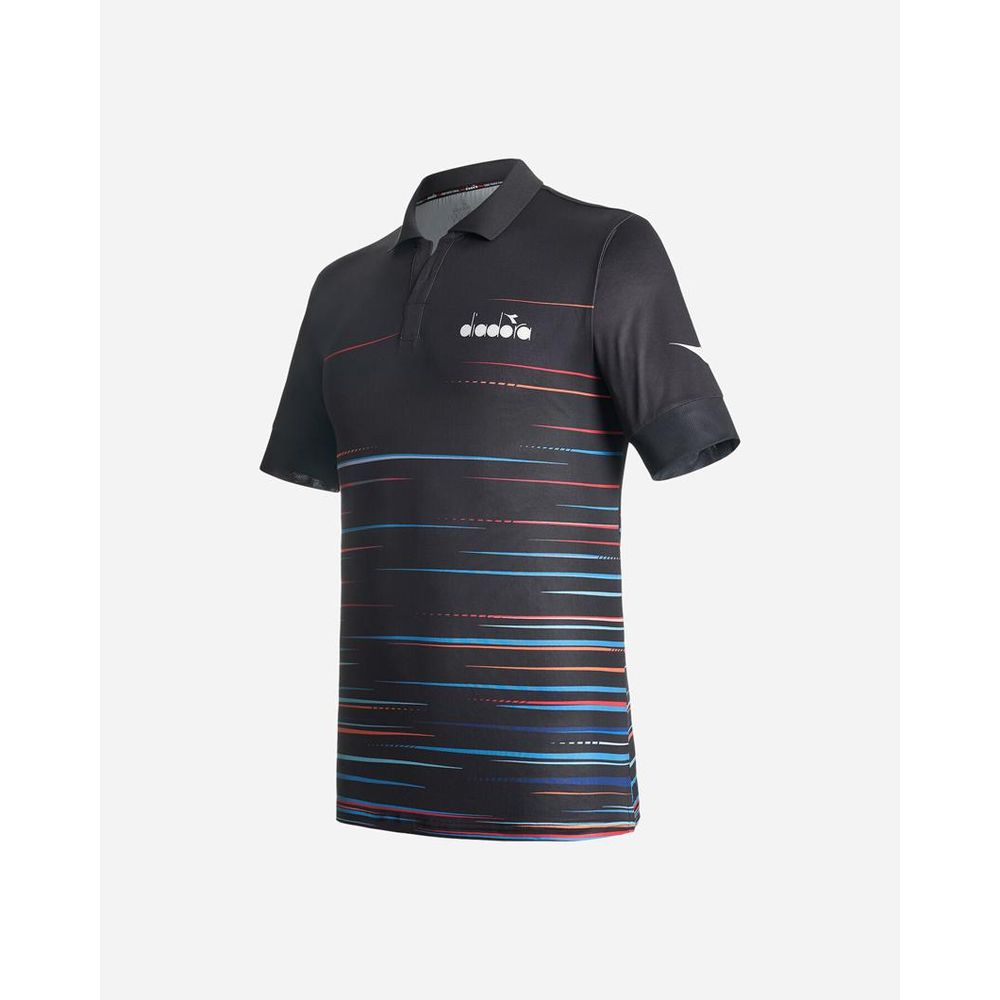 Black Polyester Polo Shirt