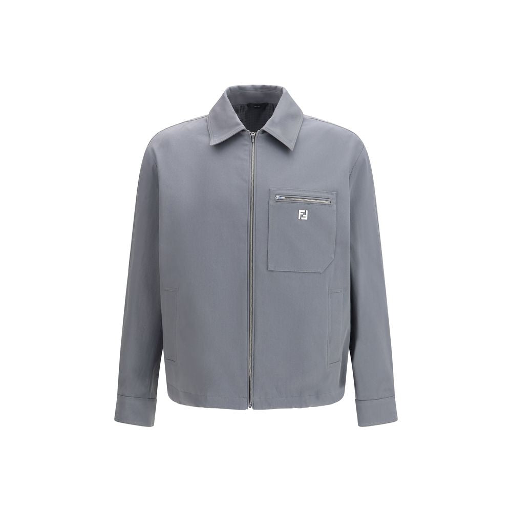 Gray Cotton Shell Jacket