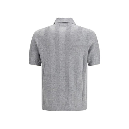 Gray Cotton Polo Shirt