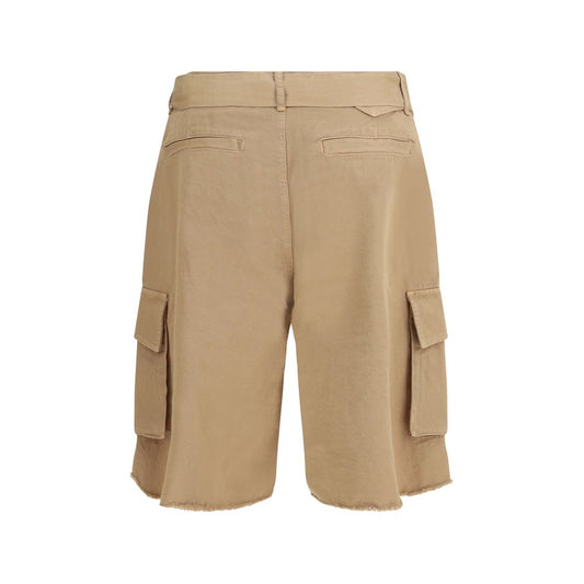 Beige Cotton Bermuda Shorts