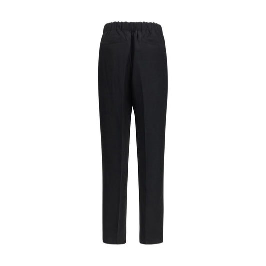 Black Viscose Casual Pants