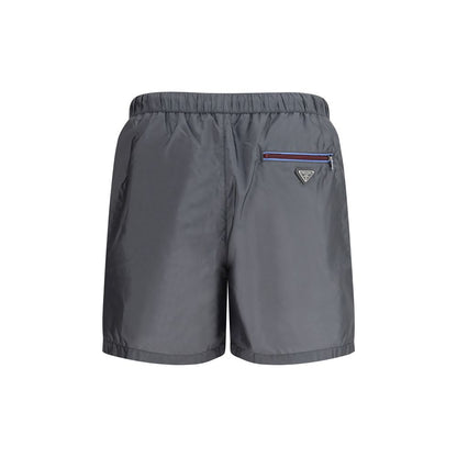 Gray Recycled Polyamide Short And Mini Shorts