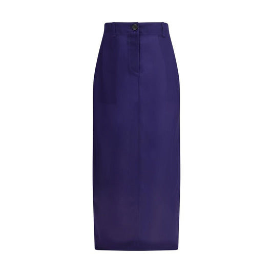 Multicolor Silk Midi Skirt