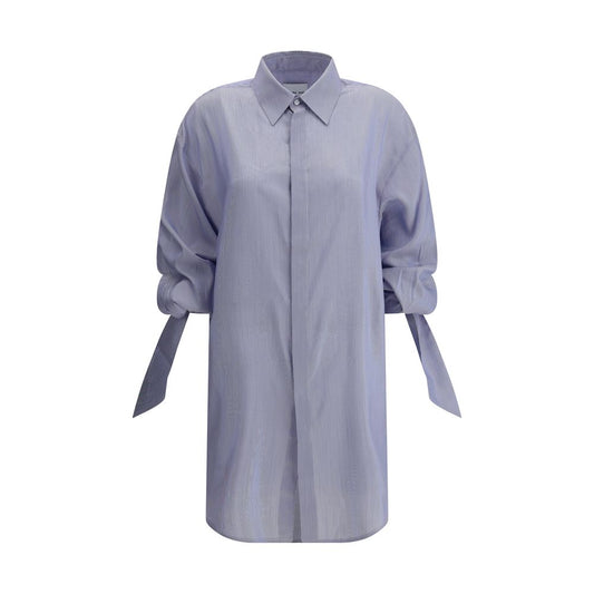 Blue Silk Pattern Shirt