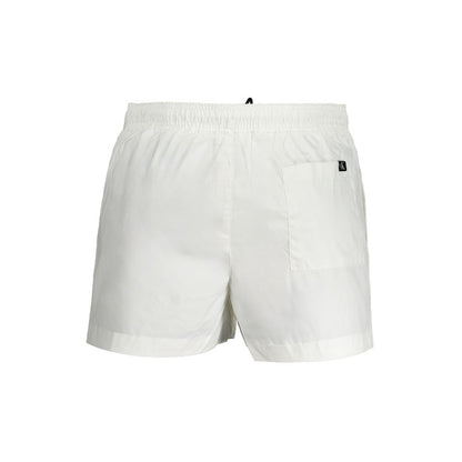 White Polyester Men's Swim Trunk