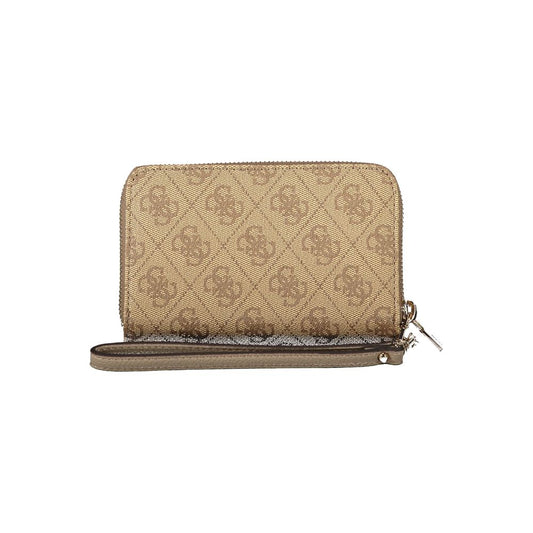 Beige Polyurethane Women Wallet
