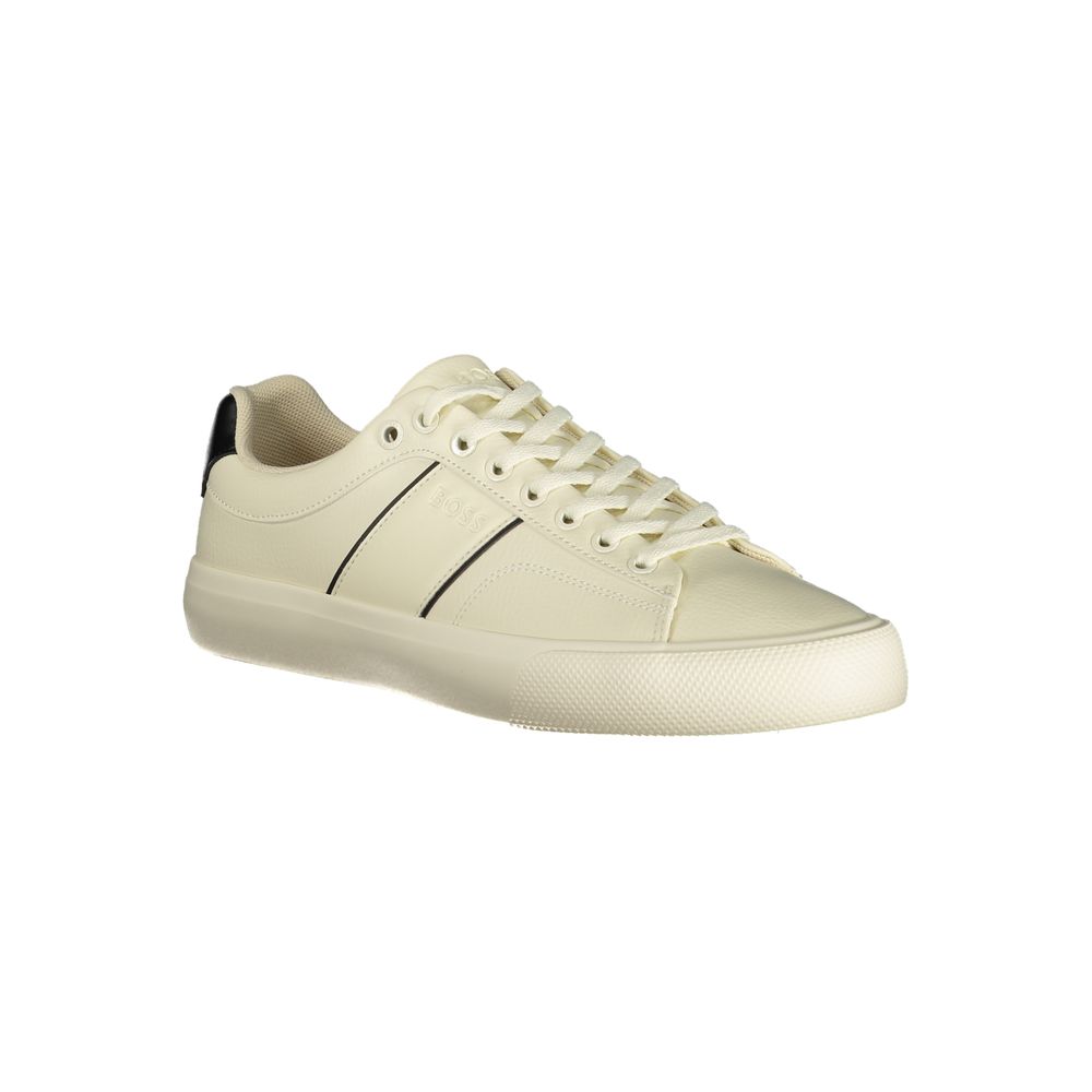 White Polyester Men Sneaker