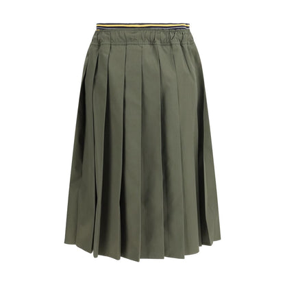 Bicolor Polyester Midi Skirt