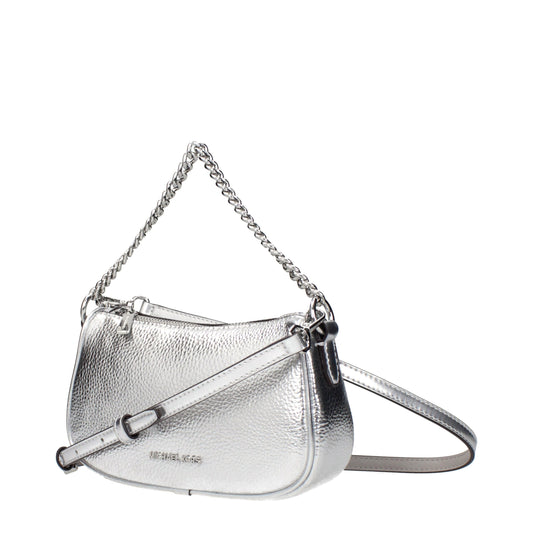 Gray Leather Handbag