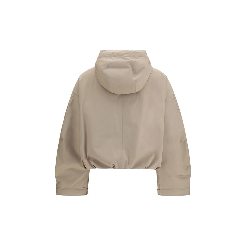 Beige Polyester Shell Jacket