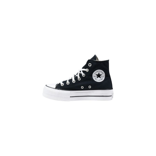 Black Polyester High Top Sneakers
