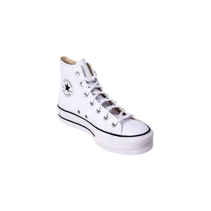 White Polyethylene Platform Sneakers