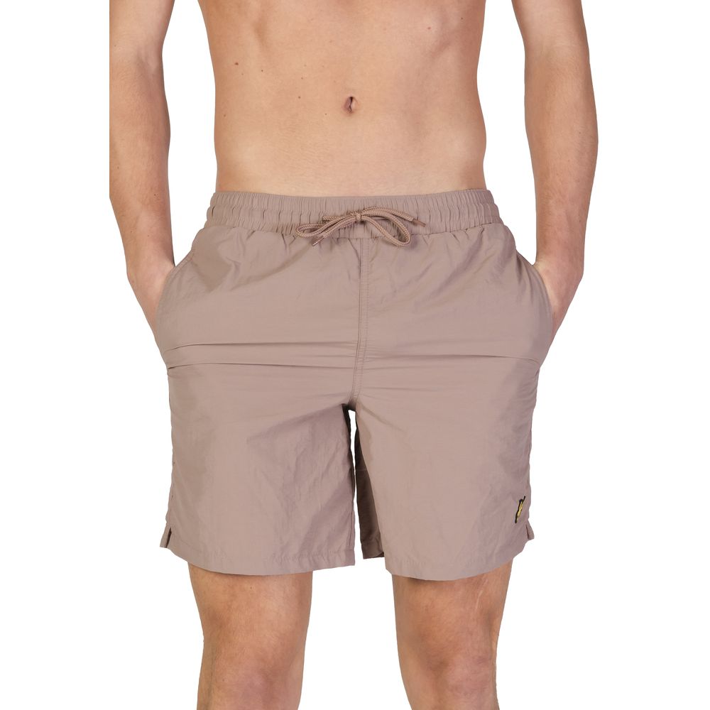 Beige Nylon Swim Shorts