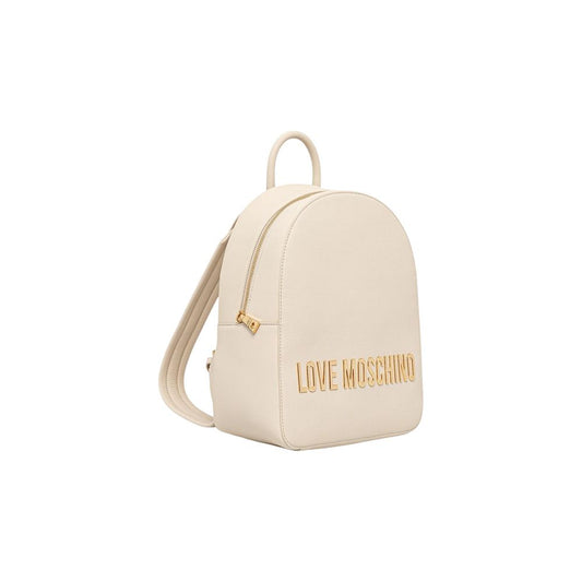 Beige Polyethylene Backpack